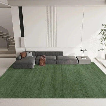 VIKAMA Solid color green carpet Light luxury high-end living room sofa coffee table carpet Simple bedroom cushion home carpet