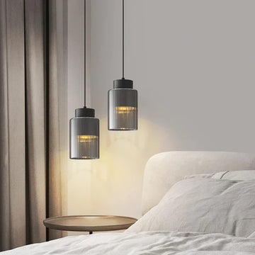 Minimalist Nordic LED Copper Pendant Light Bedroom Bedside Hanging Light Dining Room Resturant Glass Decor Pendant Lamp Lustre