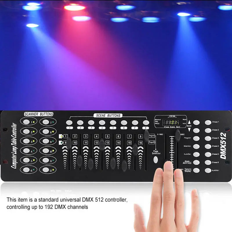 Fieryzeal 192 DMX Controller DJ Equipment DMX 512 Console Stage Lighting DJ Control For LED Par Moving Head Light Spotlights