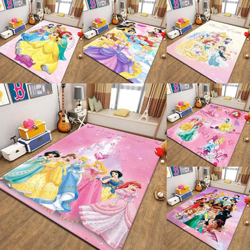 Schneewittchen Princess Pattern Large Carpet Fashion Bedroom Living Room Carpet for Pink Girl's Room Decor Sofa Non Slip Doormat