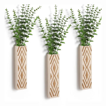 Bohemian Style Vase Wall Vase Dry Flower Vase Decoration Simulated Plant Wooden Vase Home Decoration