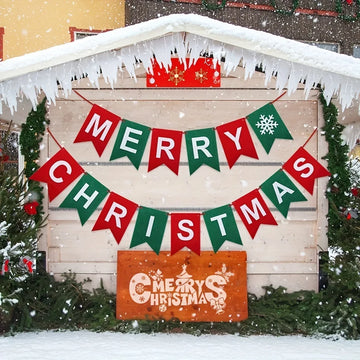 Felt christmas flag banner christmas party venue decoration hang flag