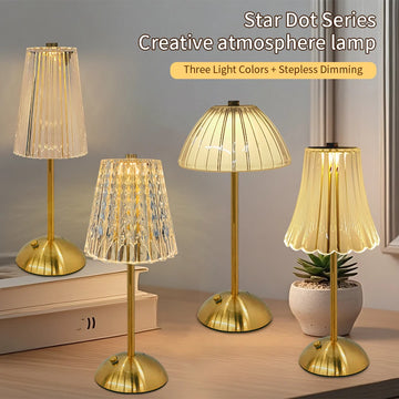 USB Rechargeable LED Table Lamp Touch Sensor Desktop Night Light For Bar Hotel Restaurant Bedroom Atmosphere Room Decor Lighting