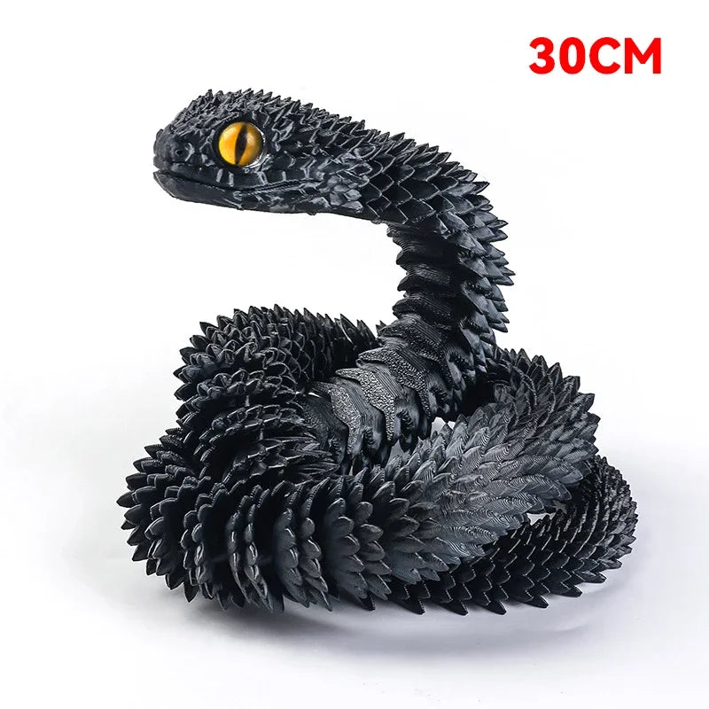 3D Printed Snake Rotatable Articulated Snake Joint Mobility Animal Simulation Model Office Desktop Ornament Home Decor Kids Gift