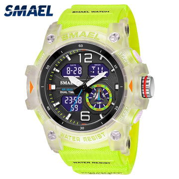 SMAEL 8007 Men's Outdoor Cool Dual Display Waterproof Glow Electronic Watch Outdoor Transparent Watch
