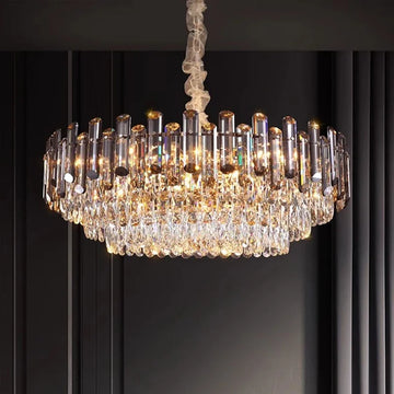 Modern Luxury Crystal Led Pendant Lights Villa Living Dining Room Decor Chandelier Lighting Lustre Bedroom Hanging Lamp Fixtures