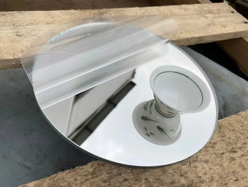 5mm Silver Acrylic Round Mirror Non Glass Safe Tray For Home Decor,Wedding Table Candle Centerpiece,Photographic Background