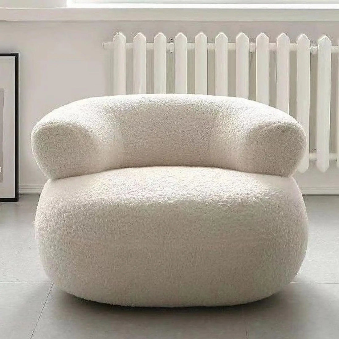 Footstool Furniture Portable Lazy Sofa Soft Small Stool Backrest Chair Round Stool Lamb Wool for Indoor Living Room Home Office