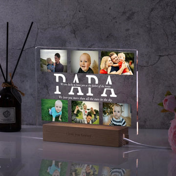 Custom Photo Acrylic Plaque Anniversary Gifts Personalized Photo Text Bedroom Night Light MOM DAD Family Day Birthday Gifts