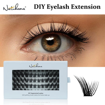 NATUHANA DIY Clusters Individual Lashes DIY Eyelash Extension Makeup Tools Supplies at home