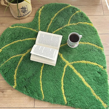 Heart Leaf Rug Bedroom Housewarming Gift Home Decor Kitchen Soft Imitation Cashmere Carpet Washable Dorm Area Rug