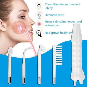 4 In 1 Portable Handheld High Frequency Skin Therapy Wand Machine for Acne Treatment Skin Tightening Wrinkle Reducing