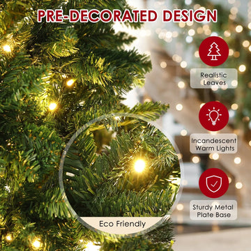 Home Christmas Tree Decoration Christmas with 1083 PVC Plush Branches 350 LED Warm White Lights Christmas Tree