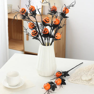Halloween Grimace Pumpkin Black Maple Horror Grimace Pumpkin Bouquet Home Halloween Party Decorations