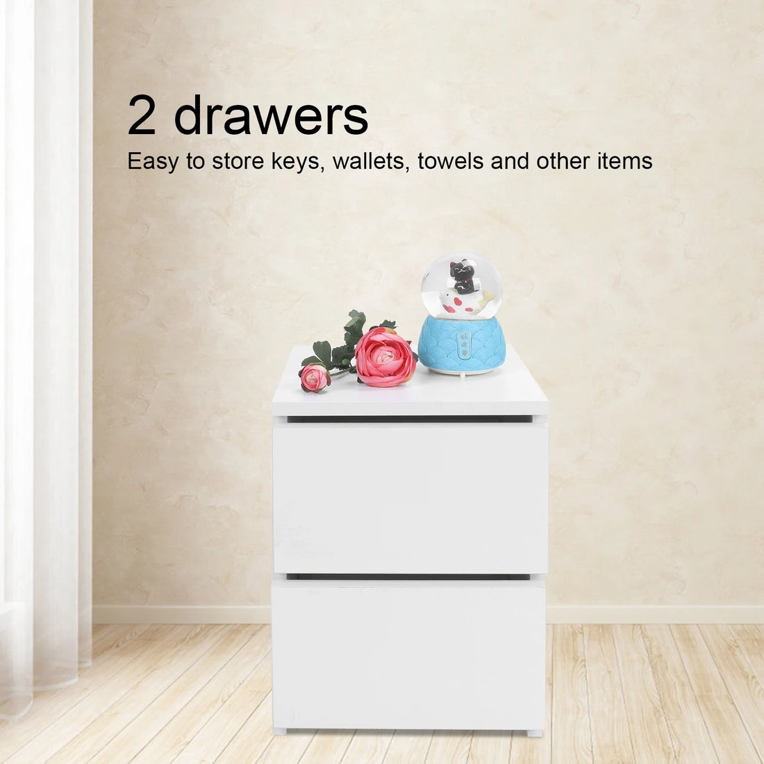 Bedroom Furniture Nightstand Bedside Table with 2 Drawers Modern Night Stand Table for Home Bedroom Living Room Home Improvement