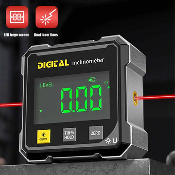 4-Side Magnetic Digital Angle Gauge With Laser Electronic Protractor Horizontometer Inclinometer Angle Ruler Slope Measuring