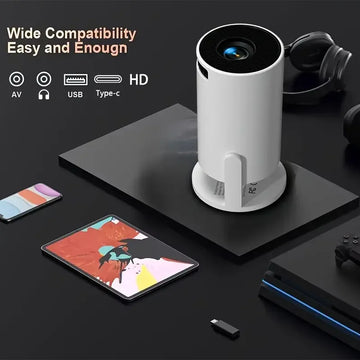 Compact USB-Powered Mini Projector - Hd 1080P, Indoor/Outdoor Movie & Video Display, Desktop Design Home Theater Compatible