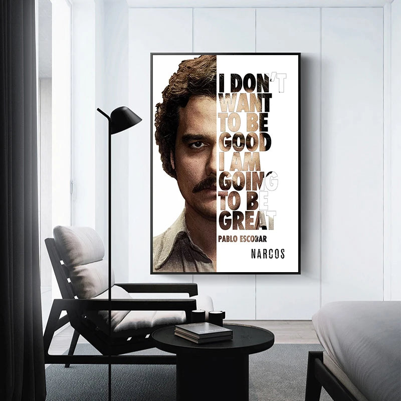 Lord Pablo Escobar Narcos Mugshot Poster Canvas Painting Colombian Drug Gangster Wall Art For Living Room Home Decoration