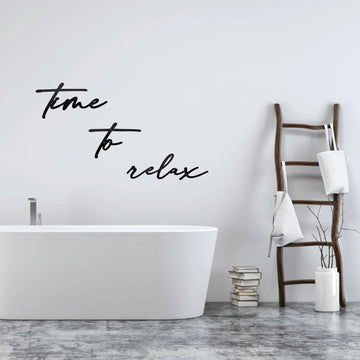 Time to Relax Sign Metal Wall Decor Black Bathroom Decor Wall Art Modern Relaxing Decor Bathroom Decorations Farmhouse Bathroom