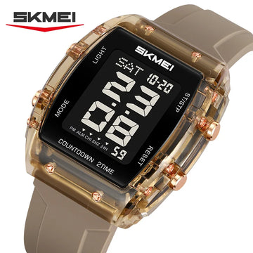 SKMEI 2409 Waterproof Electronic Watch Luxury Outdoor Countdown Stopwatch Digital Wristwatch For Man Women Calendar Led Light