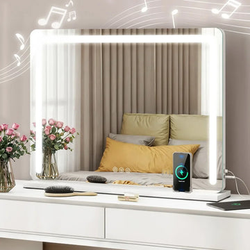 31.5" Vanity Makeup Mirror w/ Smart Touch Control,Crafted with high-quality glass