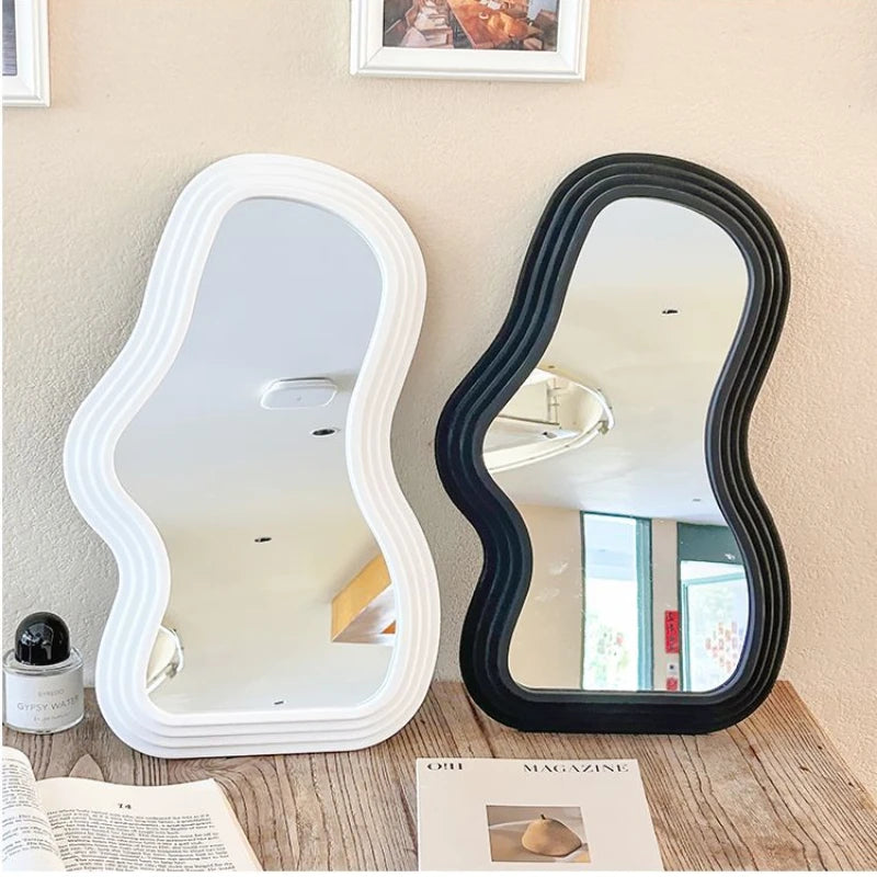 Irregular Cloud Shaped Mirror Wall Hanging Ornaments Standing Art Mirror Asymmetrical Mirrors Wall Mounted Home Bedroom Decor