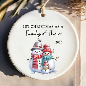 Christmas 2025 New Family of Three Ornament Family of 3 Family Christmas Ornament Baby's First Christmas Ornament Home Decor