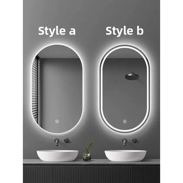 Fashion Oval Smart Mirror Defogging Bathroom Mirror with Light Led Vanity Mirror Wall Hanging Full Body Mirror Shower Mirror