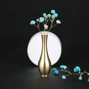 Mini Copper Antique Vase Creative Desktop Ornaments New Plant Container Flower Ornaments Vases Living Room Decoration Bottles