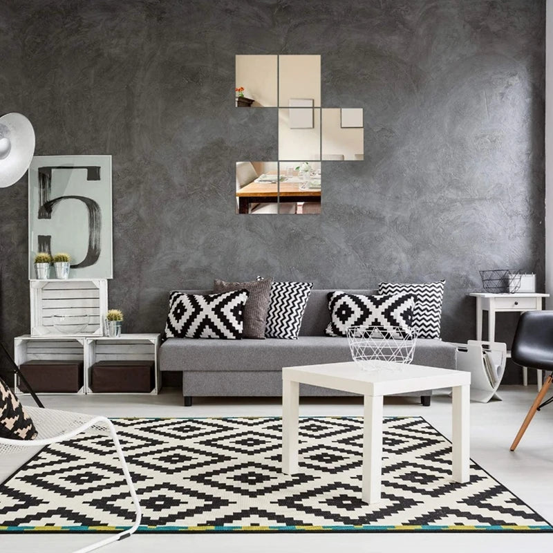 1Pcs Acrylic Mirrors Self Adhesive Mirror Flexible Unbreakable Mirror Sticker Square Mirror Wall Stickers