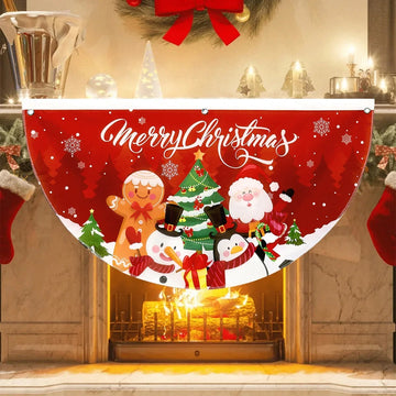Christmas Outdoor Fan-shaped Flag Banner Christmas Decor for Home 2024 Cristmas Drop Ornament Xmas Navidad Gift New Year 2025