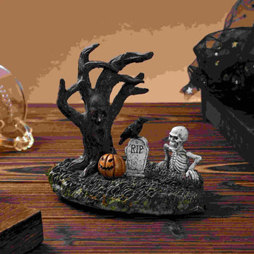 Halloween Landscape Decoration Resin Ornament Creative Ghost Festival Withered Tree Branch Home Desktop Decoration