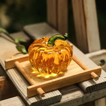 Crystal Glass Pumpkin Decor Figurine Halloween Pumpkin Thanksgiving Table Decoration Glass Crafts Souvenir Home Decor