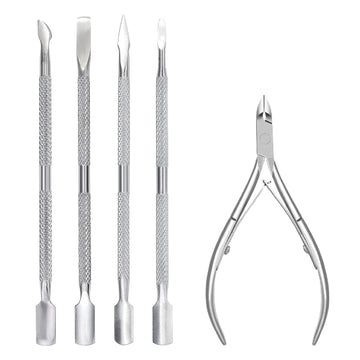 4/5 Pcs Professional Stainless Steel Nail Cutter Scissor Nippers Multi Function Cuticle Pusher Remover Nail Art Care Tools Kits