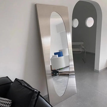 Light luxury Creativity Design Stainless Steel Home Use Floor-Standing Mirror Clothing Store Try On Clothes Decorative Mirror