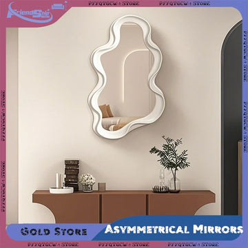 Irregular Cloud Shaped Mirror Wall Hanging Ornaments Standing Art Mirror Asymmetrical Mirrors Wall Mounted Home Bedroom Decor