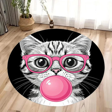 A Little Cat That Can Blow Bubbles Carpet Suitable for Non Slip Mats in Bedrooms Living Rooms Coffee Tables Easy To Clean