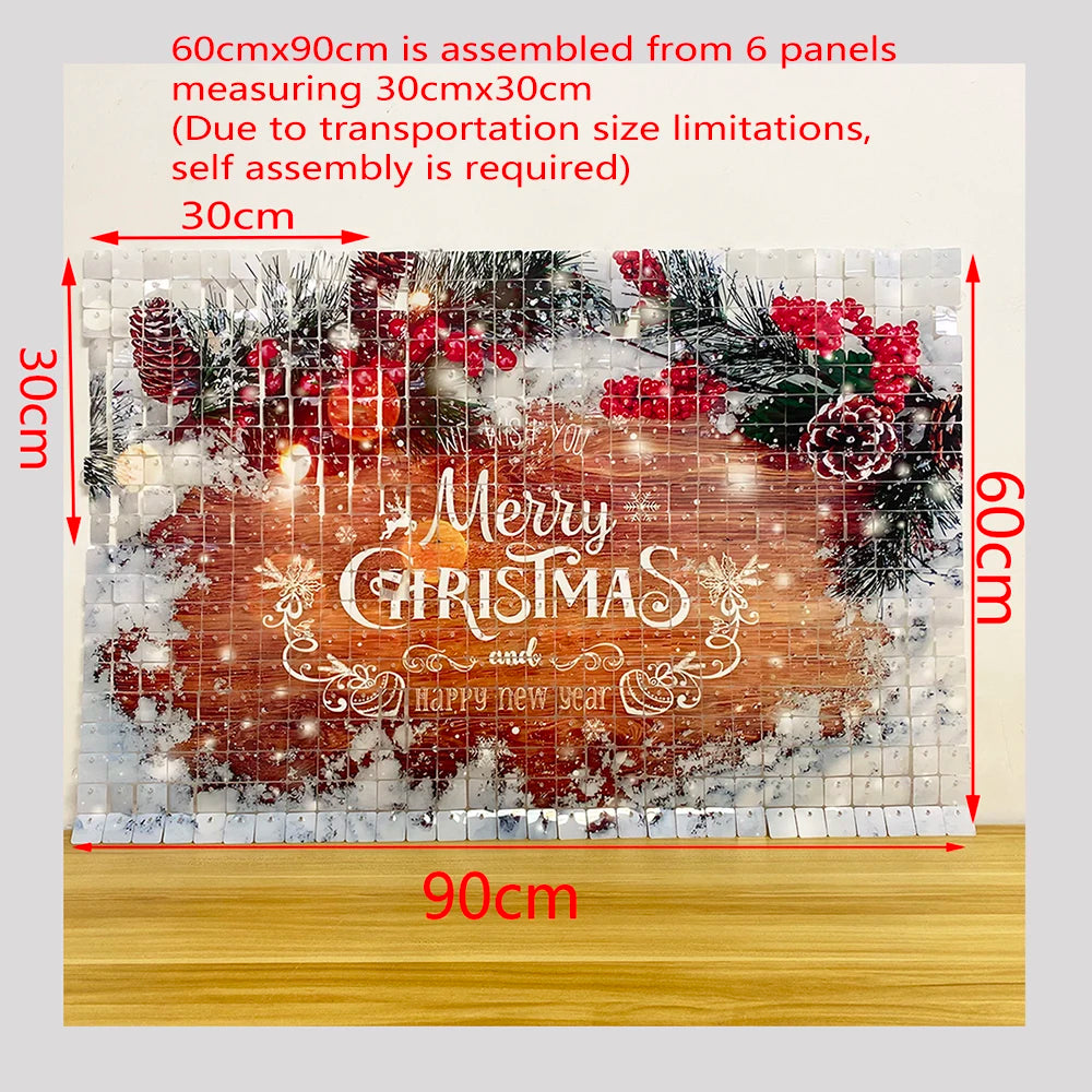 60cmx90cm Shimmer Wall Backdrop Customized Halloween Christmas 2026 New Year Square Glitter Panels Party Backdrop Photo Prop