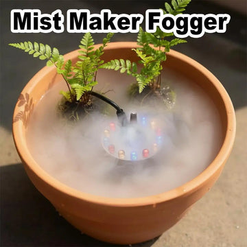 Mini Led Mist Maker Fogger Machine For halloween Ultrasonic Water Fountain Indoor Fog Halloween Party Pumpkin Light Pond Misters