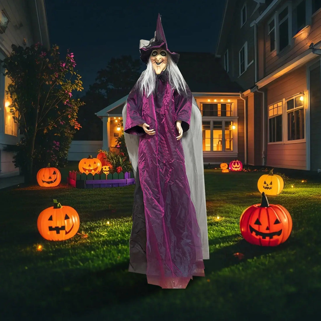 Halloween Colourful Glow Creepy Sound Activated Witch Decorations Halloween light up decoration props for Home Holidays Outdoor