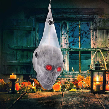 Simulated Spooky Yard Decoration Horror Glowing Sound-Controlled Skull Prop Halloween Terrifying Atmosphere Decoration Supplies