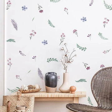 36pcs Purple Lris Flower Wall Sticker Trendy Boho Style Bohemian Wall Decals for Living Room Bedroom Nursery Kid Room Home Decor