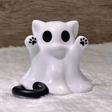 Modern 3D Printed Ghost Keychain 1pc - Synthetic Halloween Ghost Pendant, No Electricity Needed, Festive Holiday Accessory