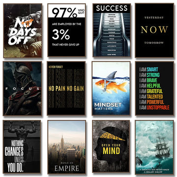 Mindset Matters Success Focus Inspirational Canvas Painting Posters and Prints Wall Art Cuadros for Office Home Decoration