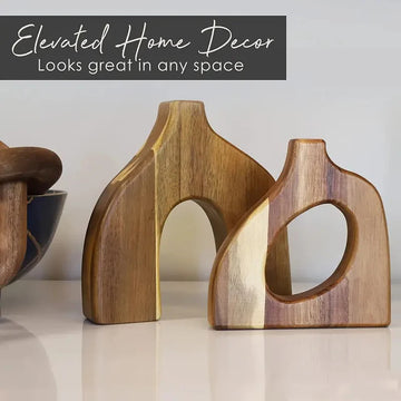Simple Style Wooden Vase Irregular Shape Dry Flower Container Floral Arrangement Display Vase Home Living Room Decorations