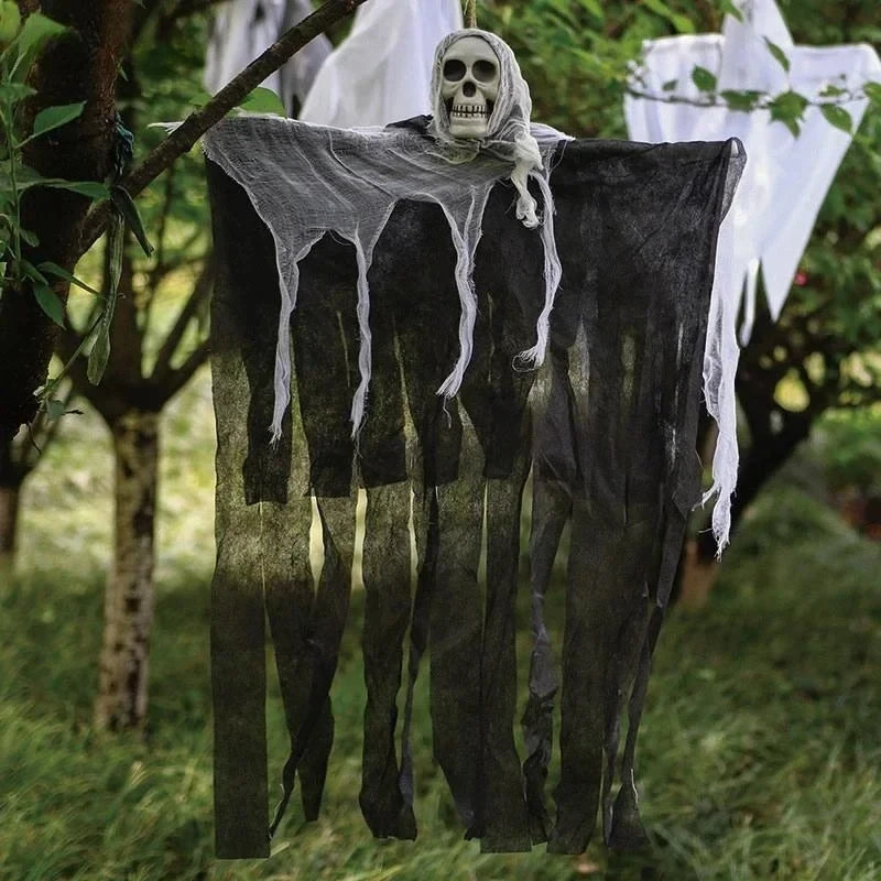 1-3PCS Halloween Hanging Ghost Decorations Skull Scary Gauze Fabric for Haunted House Porch Scary Props Terror Hanging Ornaments