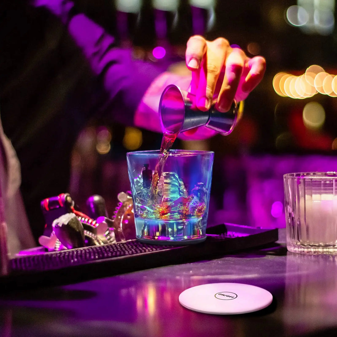 10PCS LED Coaster Lights Colorful Glowing Bottle Stickers for Bar Wedding Halloween Christmas Party Table Lighting Decoration