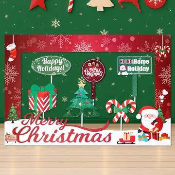 Christmas Paper Photo Frame Merry Christmas Party Decoration 2025 Xmas Santa Claus Photo Frame Navidad Natal New Year Gift 2026