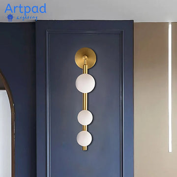 Artpad Lighting-Decorative Wall-Sconces-Light for Corridor Bathroom TV Background Golden Black Metal Wall Mirror Vanity Light G9