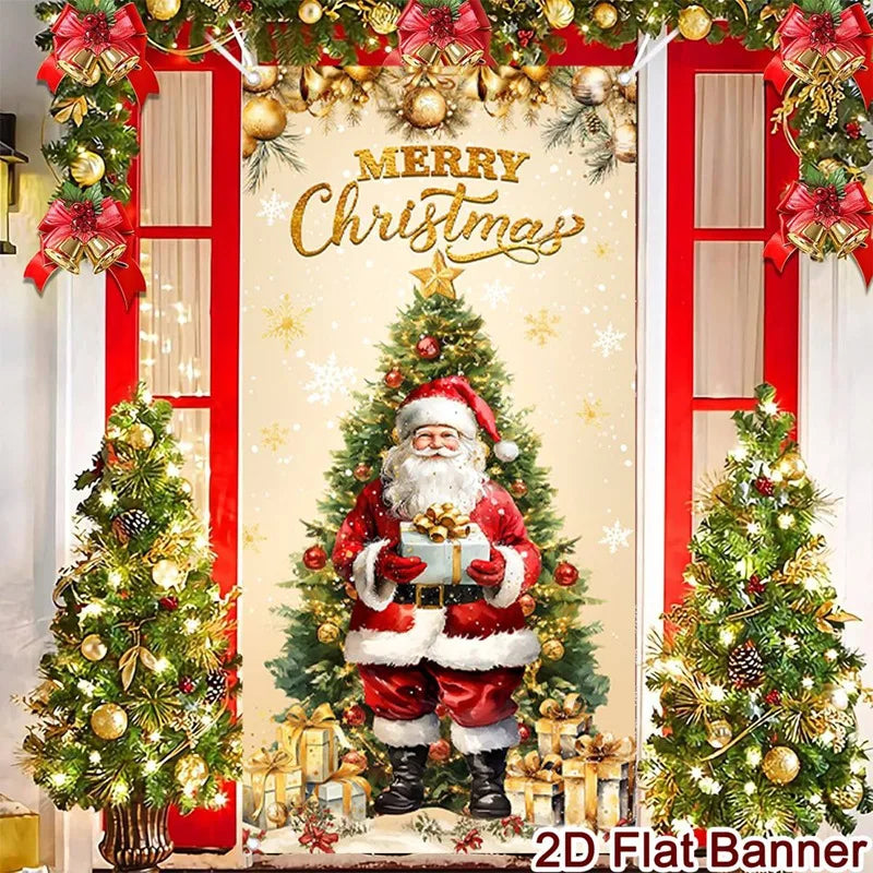 Christmas Hanging Flag Porch Door Banner Christmas Decorations For Home 2025 Ornaments Xmas Gifts Navidad New Year Gifts 2026